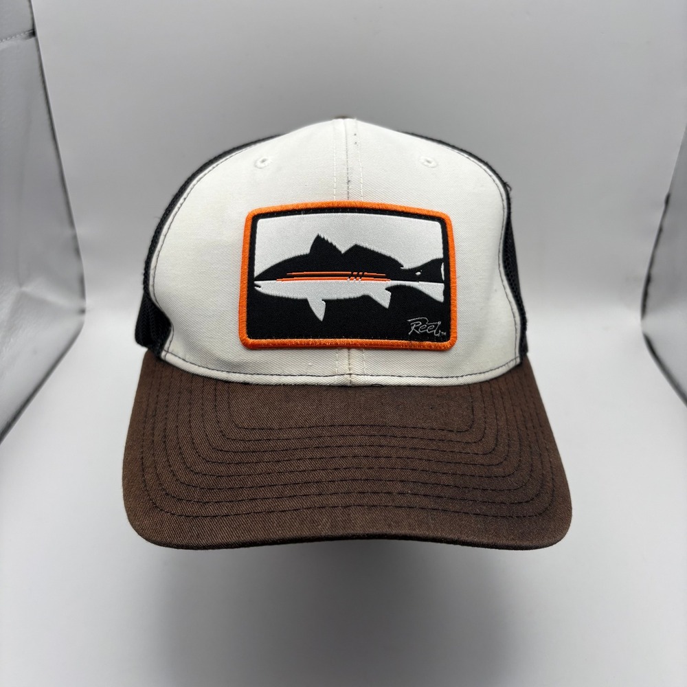 Richardson 112 Redfish Trucker Hat Fish Patch White Brown Black Snapback Cap